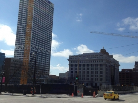 Construction of the Northwestern Mutual Tower and Commons.