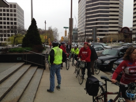 Arriving downtown.