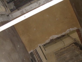 Looking up the shaft where the safes were located