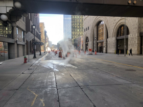 Steam Release from Water Main Break