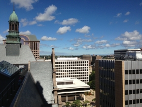 A view from the roof of City Hall.