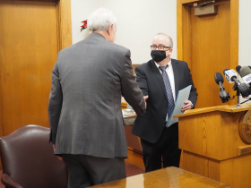 Barrett Presents Resignation Letter to City Clerk Jim Owczarski