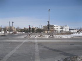 Intersection of N. Water and E. Knapp streets - looking north.