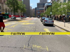 Repainting the Defund the Police mural