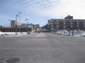 Intersection of N. Water and E. Knapp streets - looking east.