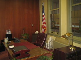 Former Council President Hines left his office in tidy condition.