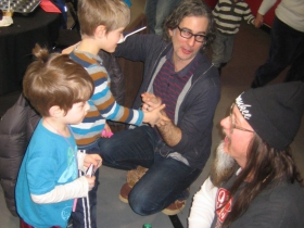 Kids hanging with Mark Borchert.
