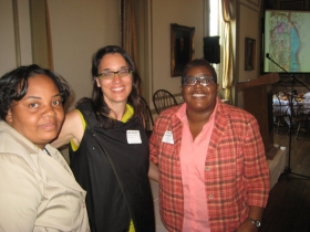 Ald. Milele Coggs, Sara Daleiden, and Kimberly Driggins