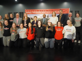 MSOE Softball Team with Speakers at Groundbreaking Ceremony