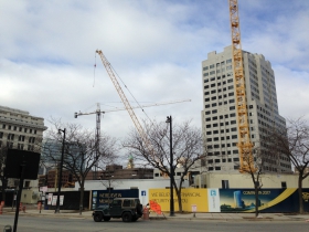 Construction of the Northwestern Mutual Tower and Commons.