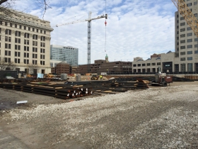 Construction of the Northwestern Mutual Tower and Commons.
