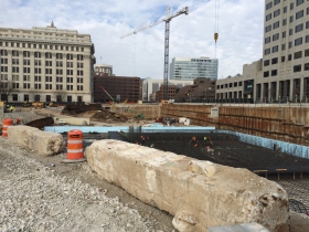 Construction of the Northwestern Mutual Tower and Commons.