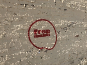 Free Humanity tag at 320 E. Clybourn St.