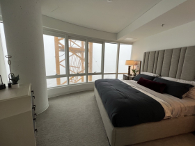 Bedroom with Temporary Tower Crane View at The Couture