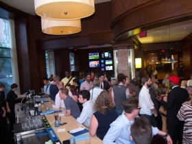 The post-event crowd at Clear