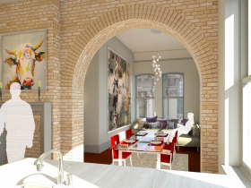 Mackie Building Looking Towards the Living Room Rendering