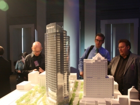 Dan Casanova and Greg Patin view the mockup.