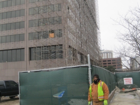 Working in the cold.