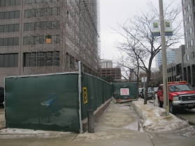 Fenced off as work is starting.