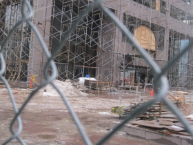 A view from behind the fence.