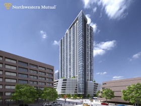 Northwestern Mutual residential - Mason and Van Buren looking northwest