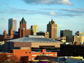 Looking east at downtown.