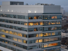 Cathedral Place as seen from atop the Pfister Hotel.