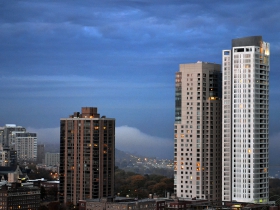 Milwaukee's gold coast, seen from the top of the Pfister Hotel.