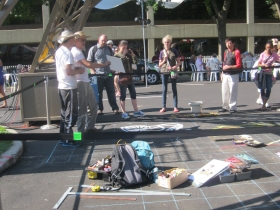 Chalk art.