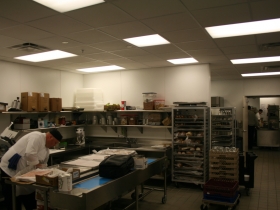 The kitchen in the Marriott.