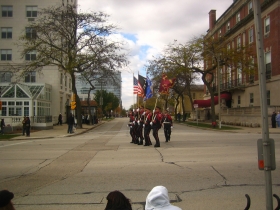 Marching in the Veterans Day Parade.