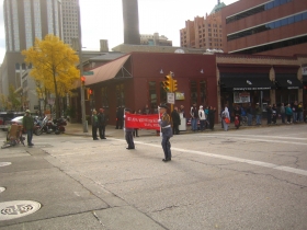Saint John's Northwestern Military Academy marching in the parade.