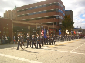 Saint John's Northwestern Military Academy marching in the parade.