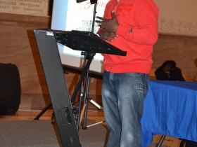 The night's host local poet Kwabena Antoine Nixon
