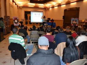 Poetry and Politics took place in Milwaukee's City Hall Atrium