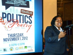 Alderwoman Milele Coggs performs