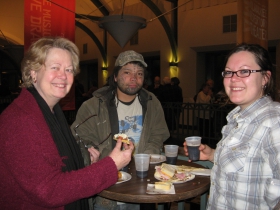 Friends enjoy the fun at the Milwaukee Repertory Theater's Powerhouse PowerHour.