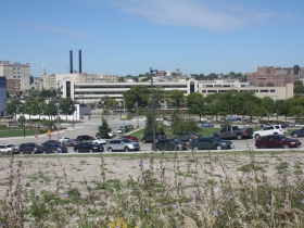 View from hill at Milwaukee and Ogden streets