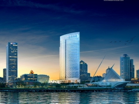 New NML Skyscraper from the waterfront.