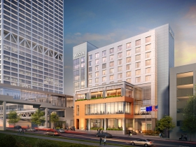 Westin Milwaukee at dusk rendering