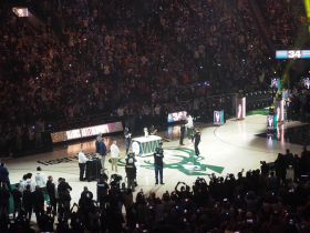 Giannis Antetokounmpo Greets Adam Silver