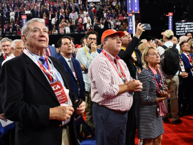Tommy Thompson, Scott Walker, Paul Farrow, Candee Arndt at 2024 RNC - Night 3