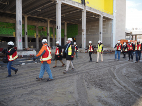 Acting Mayor Cavalier Johnson and WCD CEO Marty Brooks on Wisconsin Center expansion tour