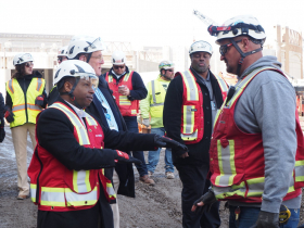 Acting Mayor Cavalier Johnson During Wisconsin Center Construction Tour