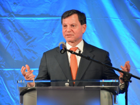Fiserv CEO Frank Bisignano Speaks At Fiserv HQ Opening