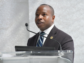 Mayor Cavalier Johnson at Baird Center Ribbon Cutting