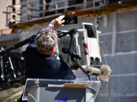 Marty Brooks Takes Crowd Selfie