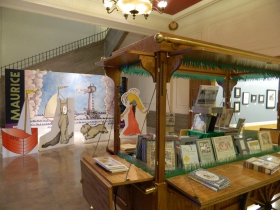 The entrance to the children's section is adorned with more Maurice Sendak characters and artwork