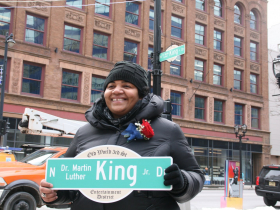 Alderwoman Milele A. Coggs and King Drive