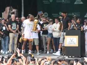 PJ Tucker Kisses Trophy